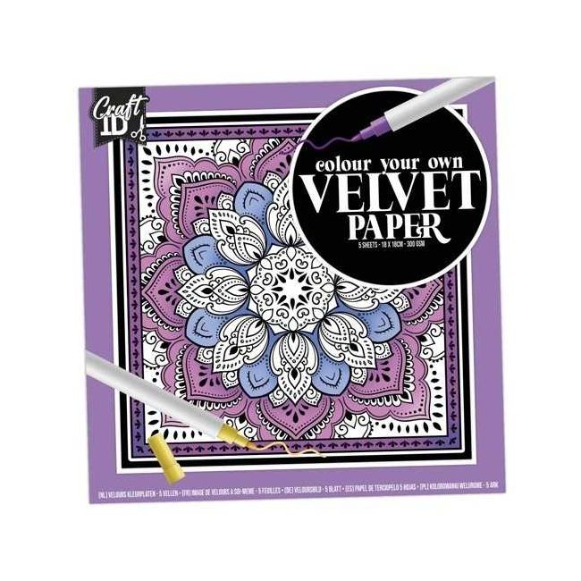 Set pictura 5 planse de colorat catifelate Velvet Paper Flori 18x18cm Grafix GRCR5004-GE BBJGRCR5004-GE_Mov