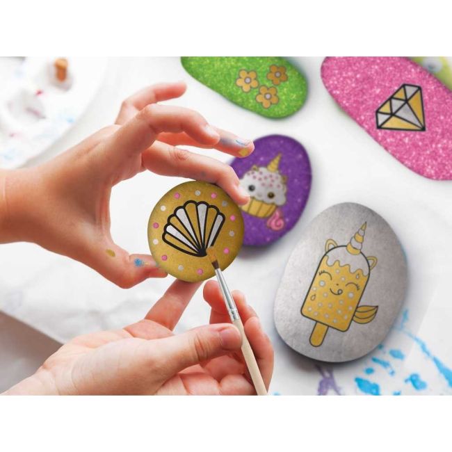Set pictura pe pietre Glittering Unicorn 12 piese Grafix GR200037 BBJGR200037_Initiala