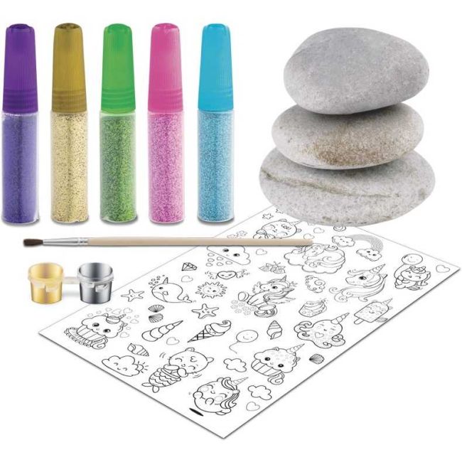Set pictura pe pietre Glittering Unicorn 12 piese Grafix GR200037 BBJGR200037_Initiala