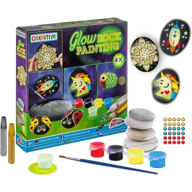 Set pictura pe pietre cu vopsea fosforescenta  Glow in the dark Grafix GR200054 BBJGR200054_Initiala