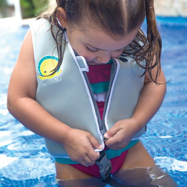 Vesta pentru inot, Naj, Cu protectie solara SPF 50+, Neopren, Small, 1-3 ani, Bbluv, Aqua BYNBBL-B0166-AQ-S