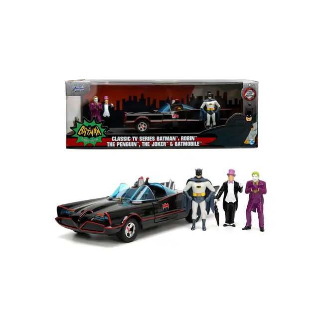 JADA BATMAN SET MASINUTA METALICA BATMOBILE  1:24 SI 4 FIGURINE VIV253215011