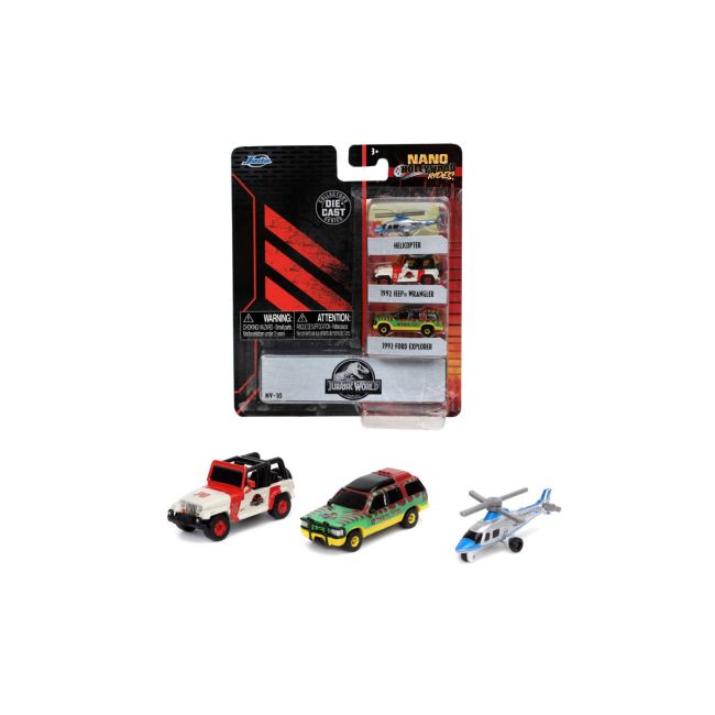 JADA SET 3 MASINUTE METALICE JURASSIC 4CM VIV253251012