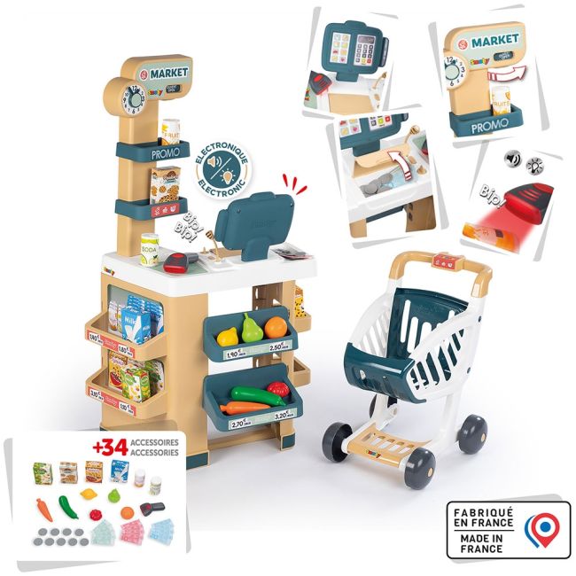 Magazin pentru copii smoby market cu 34 accesorii hubs7600350238
