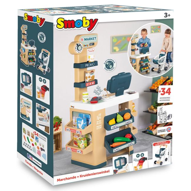 Magazin pentru copii smoby market cu 34 accesorii hubs7600350238