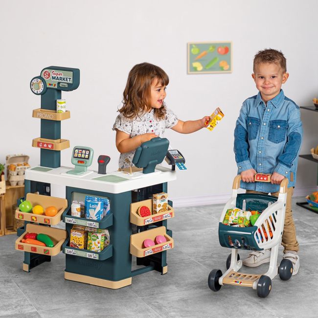 Magazin pentru copii smoby super market cu 42 accesorii hubs7600350239