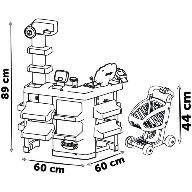 Magazin pentru copii smoby super market cu 42 accesorii hubs7600350239