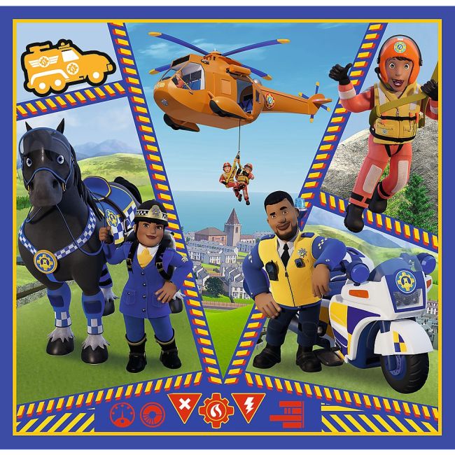 PUZZLE TREFL 3IN1 POMPIERUL SAM O ZI DIN VIATA POMPIERILOR VIV34868