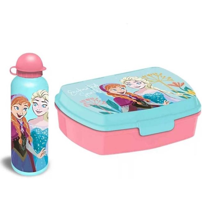 Set cutie sandwich si recipient lichide aluminiu 500ml Frozen Spirit SunCity EWA50009FR BBJEWA50009FR_Albastru/Roz