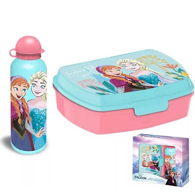 Set cutie sandwich si recipient lichide aluminiu 500ml Frozen Spirit SunCity EWA50009FR BBJEWA50009FR_Albastru/Roz