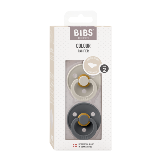 Bibs - set 2 suzete colour latex, tetina anatomica, 6 luni +-sand/iron bbb2211419