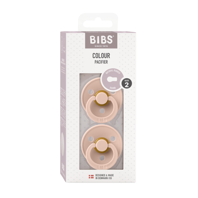 Bibs - set 2 suzete colour latex, tetina rotunda, 6 luni +-blush bbb120289