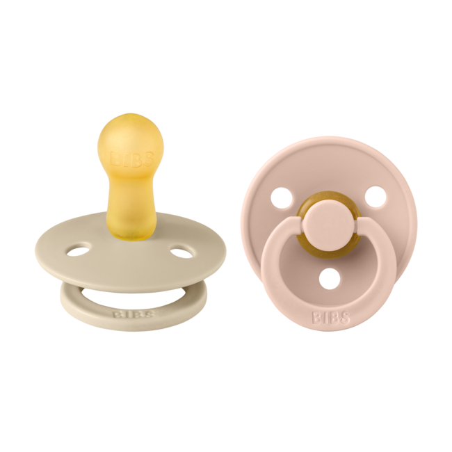 Bibs - set 2 suzete colour latex, tetina rotunda, 6 luni +-vanilla/blush bbb120213