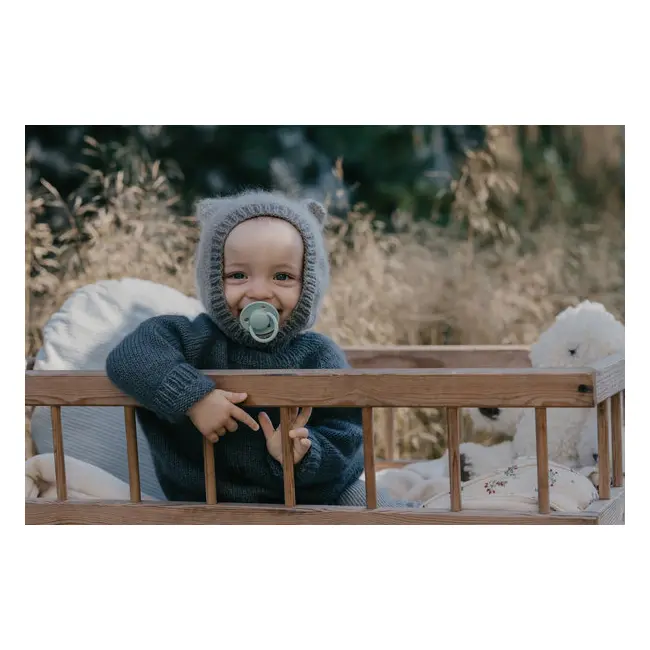 Bibs - set 2 suzete de lux latex, tetina rotunda, 0 luni +-ivory/sage bbb180223