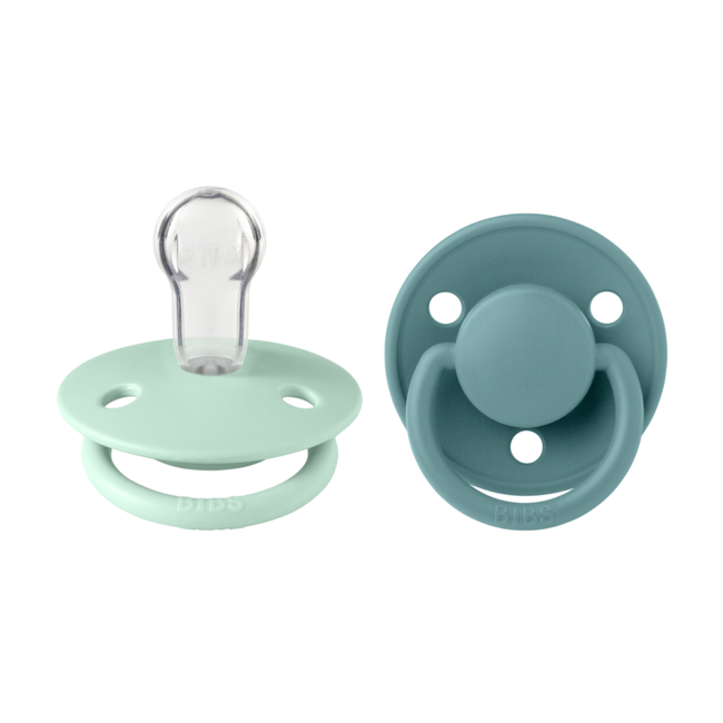 Bibs - set 2 suzete de lux silicon, tetina rotunda, marime universala-nordic mint/island sea bbb150232