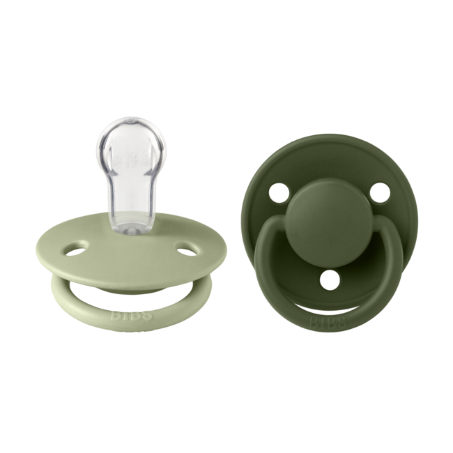 Bibs - set 2 suzete de lux silicon, tetina rotunda, marime universala-sage/hunter green bbb150222