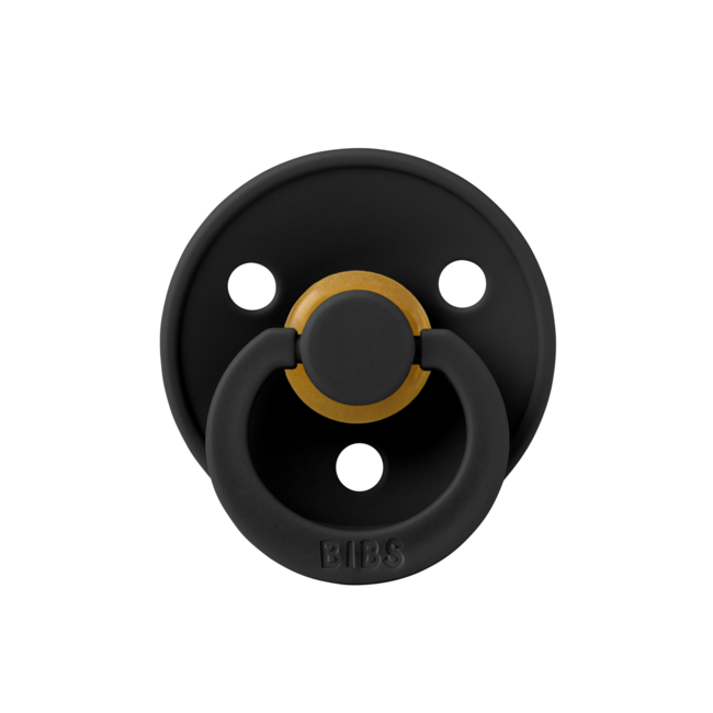 Bibs - suzeta colour latex, tetina rotunda, 0 luni +-black bbb100210c
