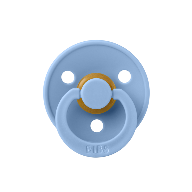 Bibs - suzeta colour latex, tetina rotunda, 0 luni +-sky blue bbb100230c
