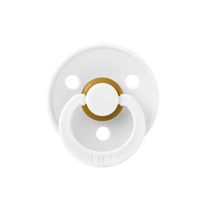 Bibs - suzeta colour latex, tetina rotunda, 0 luni +-white bbb100211c