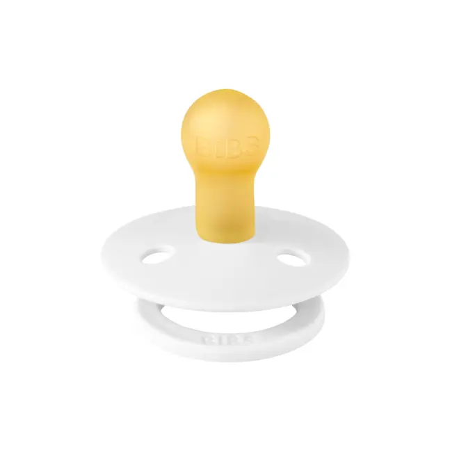 Bibs - suzeta colour latex, tetina rotunda, 0 luni +-white bbb100211c