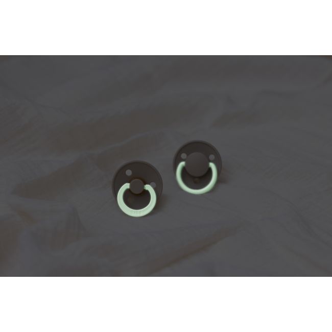 Bibs - suzeta fosforescenta colour glow latex, tetina rotunda, 0 luni +-vanilla bbb100257c