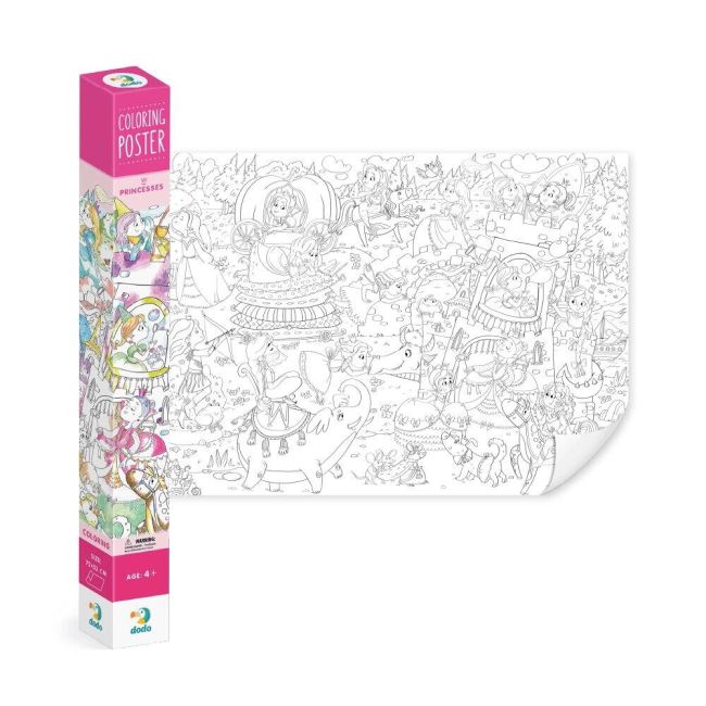 Poster de colorat - aventurile printeselor