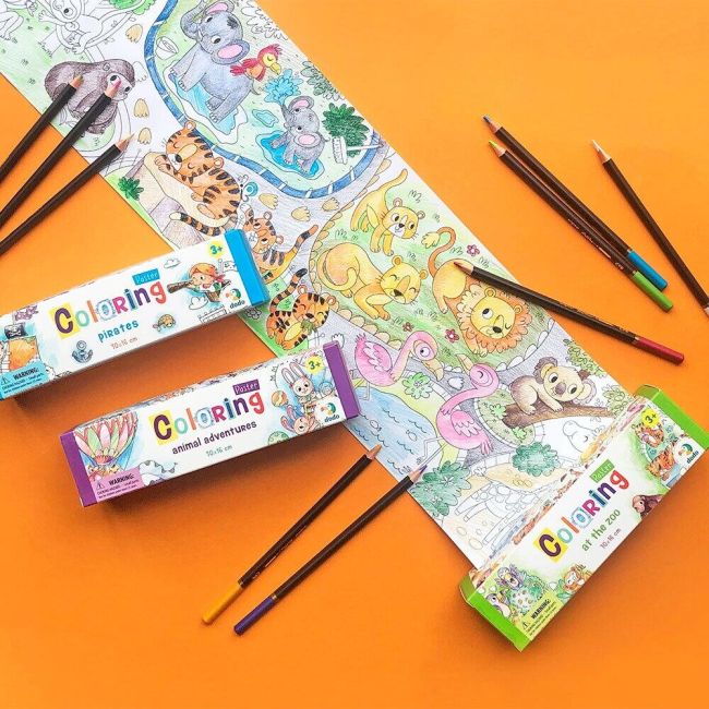 Poster de colorat - la zoo