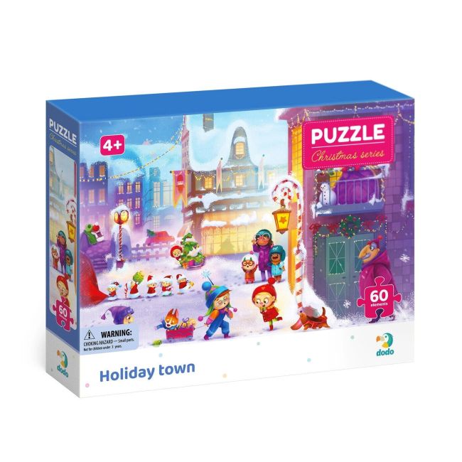 Puzzle - orasul pregatit de craciun (60 piese)
