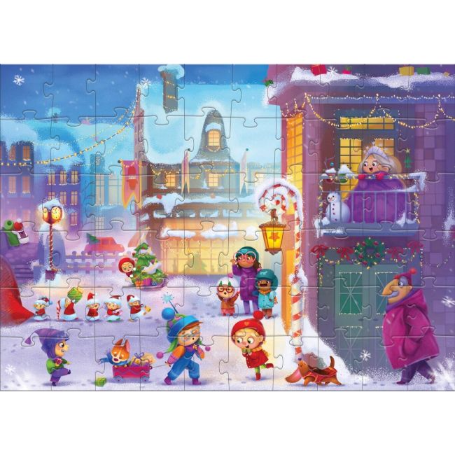 Puzzle - orasul pregatit de craciun (60 piese)