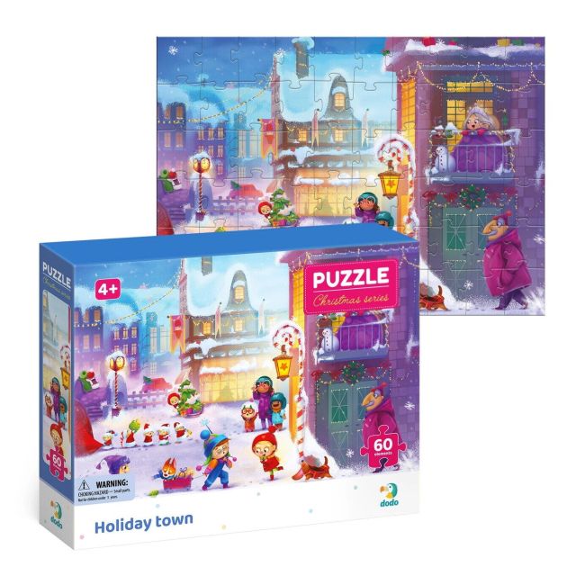 Puzzle - orasul pregatit de craciun (60 piese)