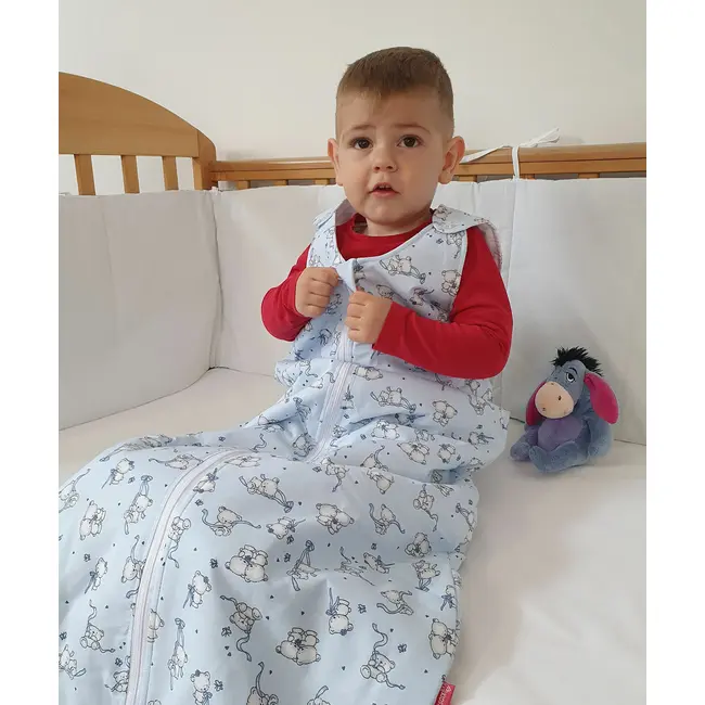 Sac de dormit copii, Loving Bear Blue, din bumbac, 70 cm, 0.8 tog - Primavara KDEPR7008LBB