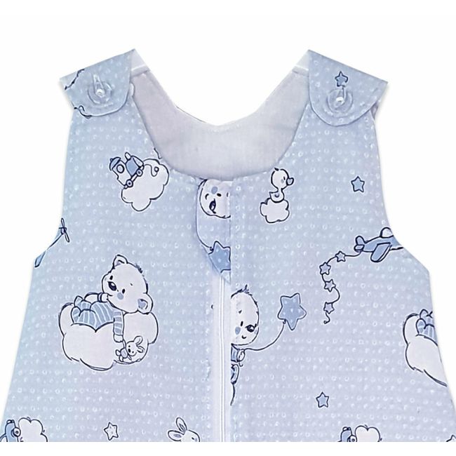 Sac de dormit copii, Ursuletul Martinica albastru, din bumbac, 85 cm, 1 tog - Toamna KDEP951UMA