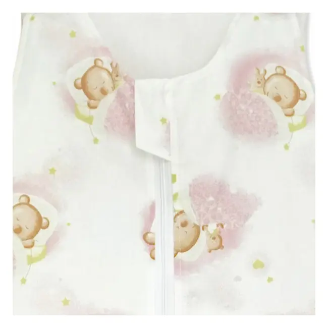 Sac de dormit copii, Pink Bear's Dream, din bumbac, 60 cm, 0.8 tog - Primavara KDEPR6008PBD