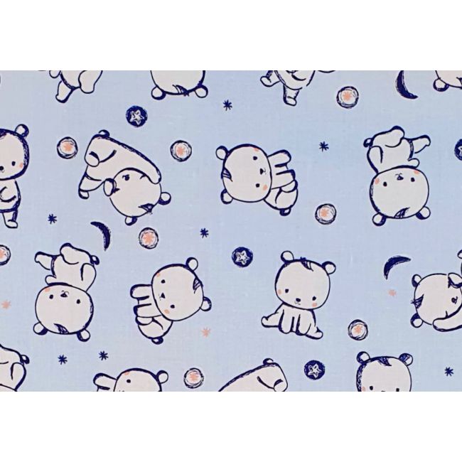 Sac de dormit copii, Baby Bear albastru, din bumbac, 140 cm, 0.5 tog - Vara KDEV14005BBA