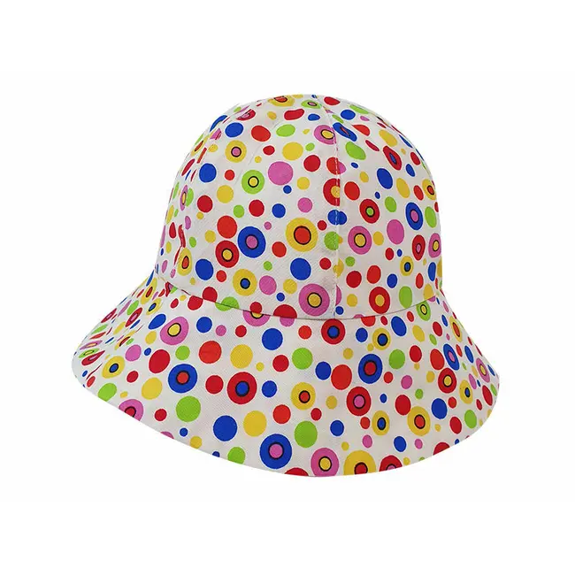 Palarie cu buline de vara pentru fetite, din bumbac, 52 cm (3-4 ani) KDEPAL0152