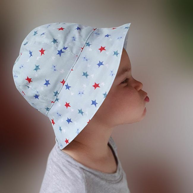 Palarie cu stelute de vara pentru baieti, din bumbac, 56 cm (6-8 ani) KDEPAL0256