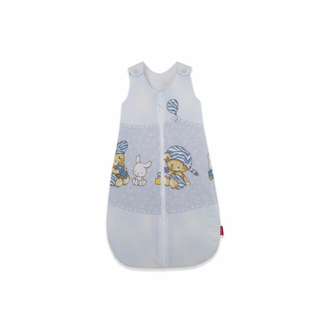 Sac de dormit copii, Hai la joaca albastru, din bumbac, 130 cm, 0.8 tog - Primavara KDEPR13008HLJAB