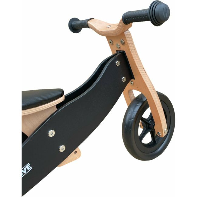 Bicicleta/tricicleta fara pedale din lemn, 2 in 1, Functie de bicicleta echilibru, Sa reglabila, Manere antiderapante, Roti ajustabile, 18 luni – 3 ani, Free2Move, Brown Black BYN42851