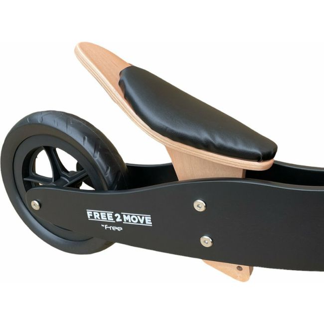 Bicicleta/tricicleta fara pedale din lemn, 2 in 1, Functie de bicicleta echilibru, Sa reglabila, Manere antiderapante, Roti ajustabile, 18 luni – 3 ani, Free2Move, Brown Black BYN42851