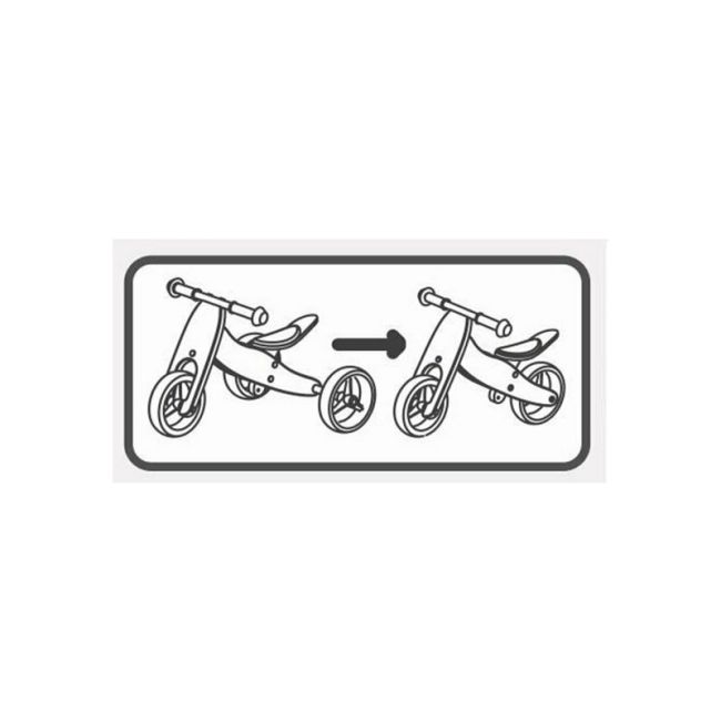 Bicicleta/tricicleta fara pedale din lemn, 2 in 1, Functie de bicicleta echilibru, Sa reglabila, Manere antiderapante, Roti ajustabile, 18 luni – 3 ani, Free2Move, Brown White BYN42868