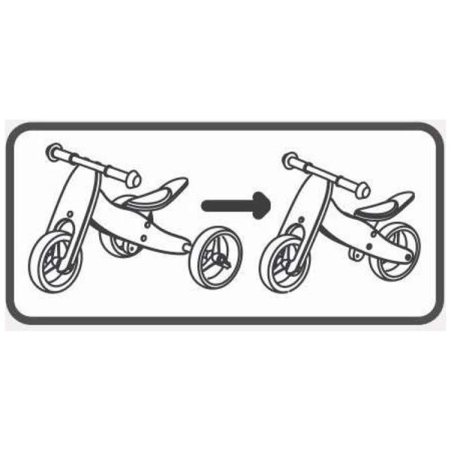 Bicicleta/tricicleta fara pedale din lemn, 2 in 1, Functie de bicicleta echilibru, Scaun reglabil, Roti ajustabile, Manere antiderapante, Varsta 1-3 ani, Free2Move, Dusty Pink BYN48822