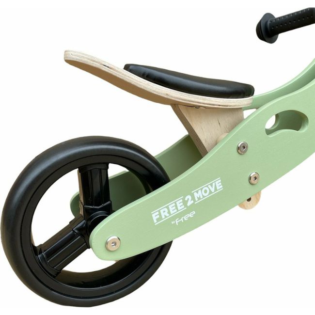 Bicicleta/tricicleta fara pedale din lemn, 2 in 1, Functie de bicicleta echilibru, Scaun reglabil, Roti ajustabile, Manere antiderapante, Varsta 1-3 ani, Free2Move, Mint BYN39623