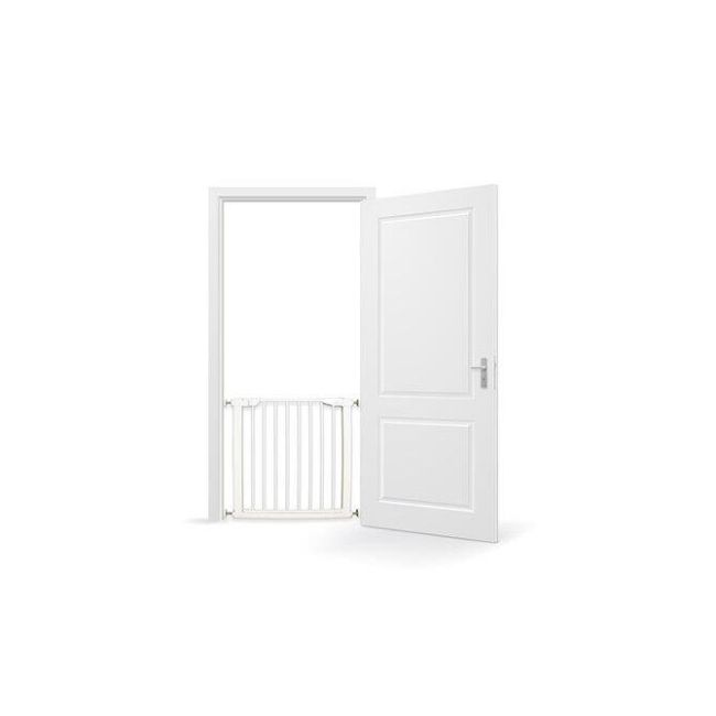 Poarta de siguranta pentru copii, 75-81 cm, extensibila, montare prin presiune, fara gaurire, metal, alb, Guardino 700010