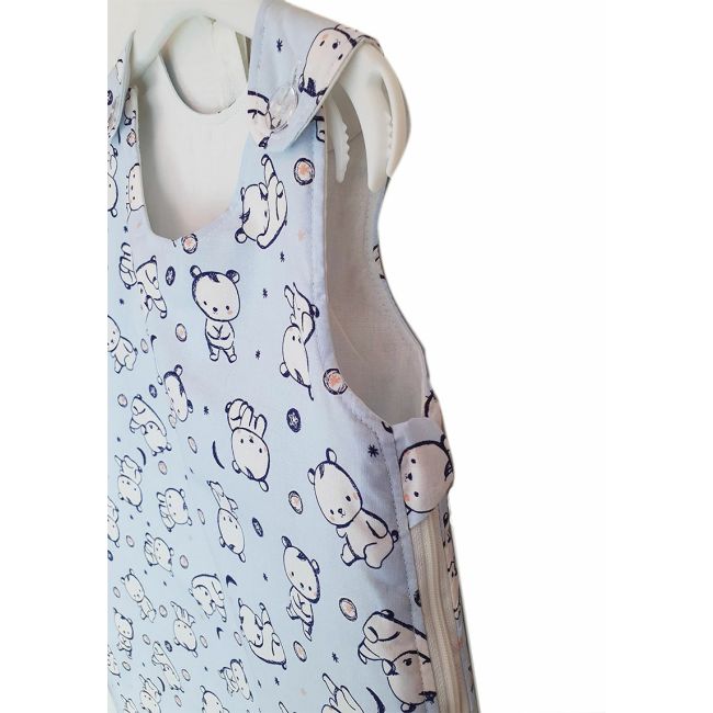 Sac de dormit copii, Baby Bear albastru, din bumbac, 85 cm, 0.5 tog - Vara KDEV8505BBA