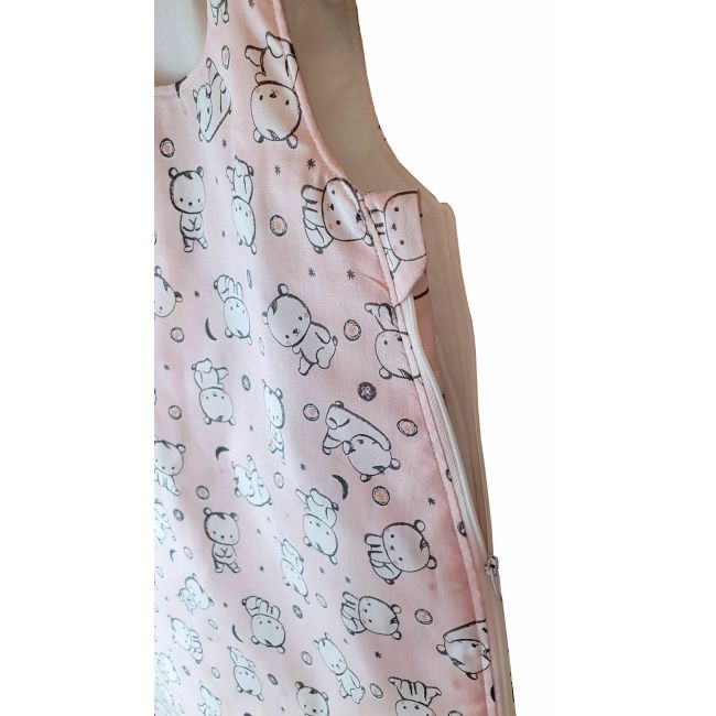 Sac de dormit copii, Baby Bear roz, din bumbac, 110 cm, 0.8 tog - Primavara KDEPR11008BBR