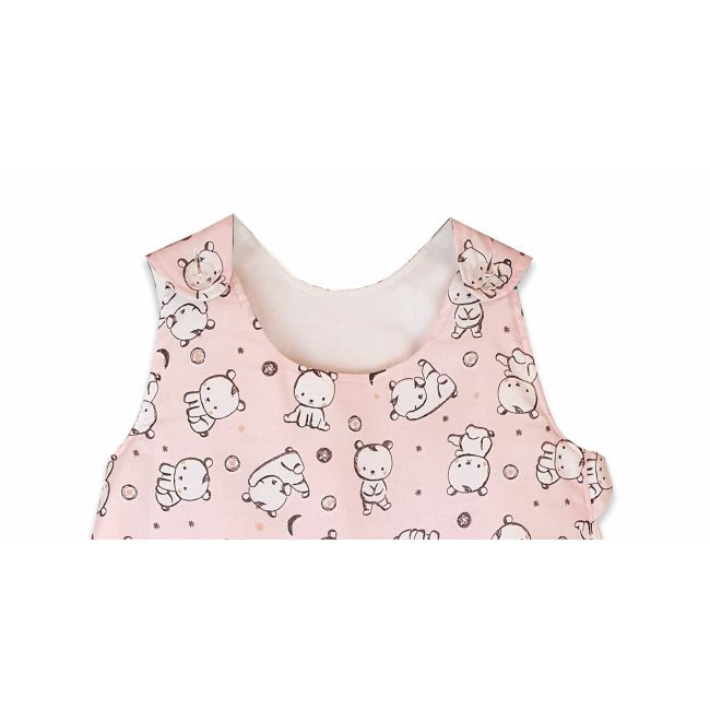 Sac de dormit copii, Baby Bear roz, din bumbac, 60 cm, 0.8 tog - Primavara KDEPR6008BBR