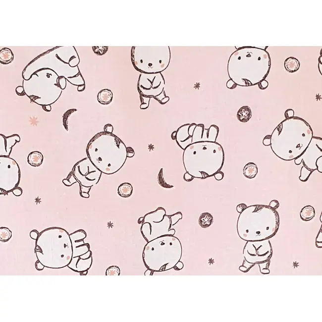 Sac de dormit copii, Baby Bear roz, din bumbac, 70 cm, 0.5 tog - Vara KDEV7005BBR