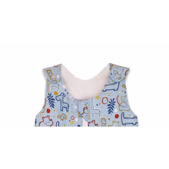 Sac de dormit copii, Circul Animalelor bleu, din bumbac, 60 cm, 0.5 tog - Vara KDEV6005CIA