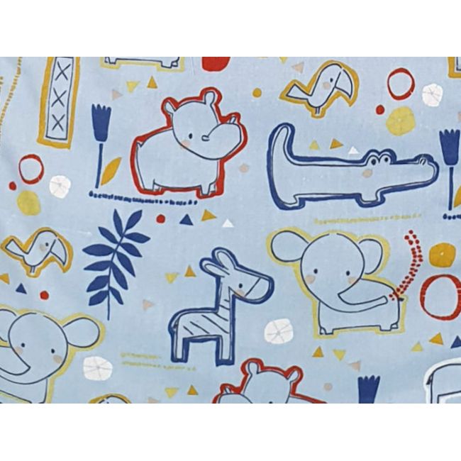 Sac de dormit copii, Circul Animalelor bleu, din bumbac, 60 cm, 0.5 tog - Vara KDEV6005CIA