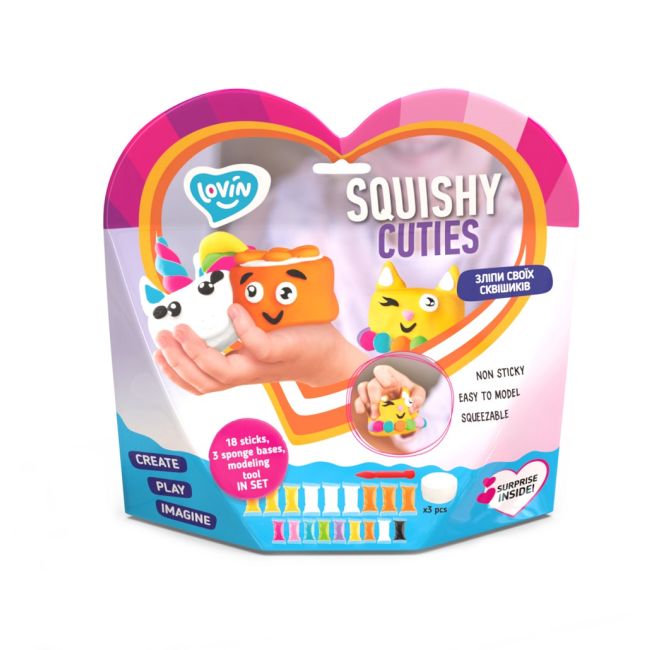 Set Air Clay pentru modelaj Lovin - 18 culori -  Squishy Cutes KRTOK70131
